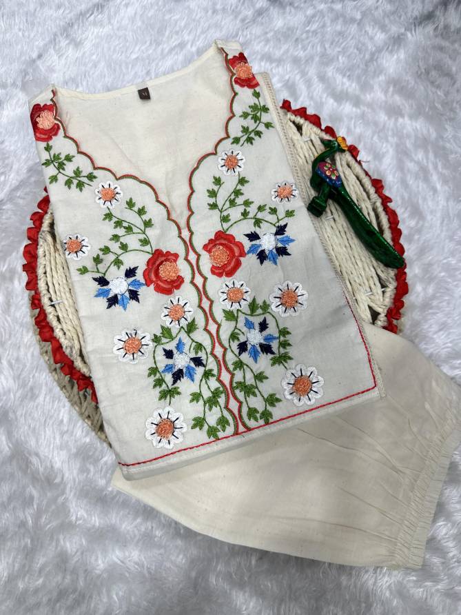 Keshav Hand Embroidery Work Cotton Kurti With Bottom Wholesale Price In Surat
